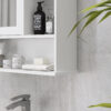 kleankin Bathroom Cabinet, Wall Mount Storage Organizer with Mirror, Adjustable Shelf for Bathroom, Kitchen, Bedroom, White - Image 8