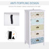 HOMCOM Chest of 5 Drawers Bedside Cabinet Side Storage Chest Entryway Living Room Bedroom Furniture Organizer Unit - Image 4