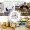 HOMCOM 20" Chrome Metal Floor Fan with Tilting, High Velocity, 3 Speed, Portable Gym Fan for Home Office, Silver - Image 4