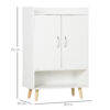 HOMCOM Modern Shoe Cabinet Storage Organizer with Doors and Shelves for Hallway & Entryway, 60L x 30W x 92Hcm, White - Image 2
