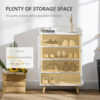 HOMCOM Modern Shoe Cabinet Storage Organizer with Doors and Shelves for Hallway & Entryway, 60L x 30W x 92Hcm, White - Image 3