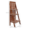 Outsunny Three-Tier Plant Stand, Wood Ladder Shelf for Flower Pot Display, Outdoor Indoor Organiser - Image 2
