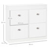 HOMCOM Shoe Cabinet with 4 Flip Drawers Wood Tipping Bucket Narrow Storage Cupboard with Adjustable Shelf Hall Organizer for Entrance Foyer White - Image 2