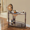 HOMCOM Globe Wine Bar Cart, Vintage Drinks Cabinet, Wine Container Minibar Storage Trolley Table with Bottle Glass Holder