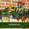 HOMCOM 2.7M Artificial Christmas Garland w/ Pine Cones Decorations Seasonal Style Beauty Home Fireplace Doors - Image 4