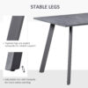 HOMCOM Dining Table, Contemporary Rectangle Kitchen Table with Metal Legs and Spacious Tabletop for Dining Room, Living Room, Dark Grey - Image 3