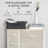 HOMCOM Chest of Drawers with 7 Drawers, Fabric Drawers with Large Storage Space, Drawers Dresser with Metal Frame, Adjustable Feet for Bedroom Living Room, Light Grey - Image 5