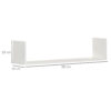 HOMCOM Set of 3 Wooden U-Shaped Floating Shelves Set Wall Mounted Hanging Bookshelf CD DVD Storage Display for Bedroom Living Room Kitchen, White - Image 2