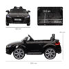 HOMCOM Kids Licensed Audi TT Ride-On Car 12V Battery w/ Remote Suspension Headlights and MP3 Player 2.5-5km/h Black - Image 2