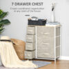 HOMCOM Chest of Drawers with 7 Drawers, Fabric Drawers with Large Storage Space, Drawers Dresser with Metal Frame, Adjustable Feet for Bedroom Living Room, Light Grey - Image 3