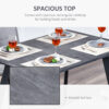 HOMCOM Dining Table, Contemporary Rectangle Kitchen Table with Metal Legs and Spacious Tabletop for Dining Room, Living Room, Dark Grey - Image 4