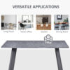 HOMCOM Dining Table, Contemporary Rectangle Kitchen Table with Metal Legs and Spacious Tabletop for Dining Room, Living Room, Dark Grey - Image 5