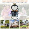 Outsunny Cast Iron Ceramic Charcoal BBQ Oven Black - Image 5
