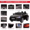 HOMCOM Kids Licensed Audi TT Ride-On Car 12V Battery w/ Remote Suspension Headlights and MP3 Player 2.5-5km/h Black - Image 3