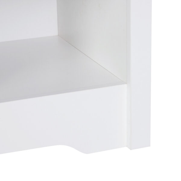HOMCOM Modern Bedside Table, Nightstand with Drawer Shelf, End Table for Living room, Bedroom White - Image 8