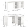 HOMCOM L-Shaped Computer Desk with Storage Compartments, Drawer and Cabinet, Laptop PC Corner Table, Home Office Workstation, 120 x 115 x 76cm, White - Image 2