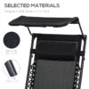 Outsunny Folding Zero Gravity Sun Lounger, with Sun Canopy - Black - Image 4