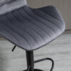 HOMCOM Bar Stool Set of 2 Velvet-Touch Fabric Adjustable Height Swivel Counter Chairs with Footrest, Grey - Image 8