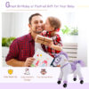 HOMCOM Kids Rocking Horse Plush Ride on Walking Unicorn Horse w/Realistic Sound Ride On Rocker with Handlebar for Age 3+ Purple - Image 6