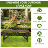 Outsunny Garden Rustic Wooden Bench Wheel-Shaped Legs Slatted Seat Stable Reinforced Structure Outdoor Patio Garden 2-Person Bench Seat - Brown - Image 5