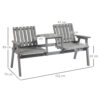 Outsunny 2-Seater Garden Bench Antique Loveseat for Yard, Lawn, Porch, Patio, Steel, Grey - Image 2