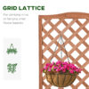 Outsunny 53L Garden Wooden Planter Box with Trellis Free Standing Flower Raised Bed with Lattice for Climbing Plants, 76cm x 36cm x 170cm, Brown - Image 4
