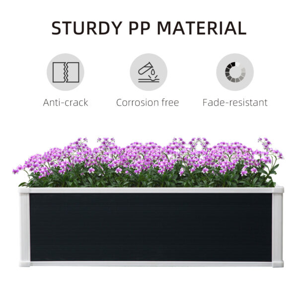 Outsunny 221L Raised Garden Bed, Weather-resistant PP Planter Box Containers for Outdoor Patio Plant Flower Vegetable,100 x 80 x 30 cm - Image 3