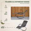 Outsunny Outdoor Orbital Lounger Zero Gravity Patio Chaise Sun Lounger Foldable Rocking Chair with Pillow, Grey - Image 4