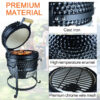 Outsunny Cast Iron Ceramic Charcoal BBQ Oven Black - Image 6