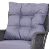 Outsunny 5PCS Deluxe Garden Rattan Furniture Sofa Chair & Stool Table Set Patio Wicker Weave Furniture Set Aluminium Frame Fully-assembly - Grey - Image 7