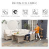 Outsunny 5 PCS Reclining PE Rattan Garden Dining Set Bonzer Patio Furniture w/ Sofa Chairs Glass Table, Olefin Cushions Adjustable Feet Stylish Lounge Conversation - Image 5