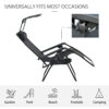 Outsunny Folding Zero Gravity Sun Lounger, with Sun Canopy - Black - Image 6