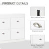 HOMCOM Shoe Cabinet with 4 Flip Drawers Wood Tipping Bucket Narrow Storage Cupboard with Adjustable Shelf Hall Organizer for Entrance Foyer White - Image 5