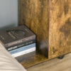 HOMCOM Mobile Sofa Side Table C-Shape End Table with Storage and Casters for Laptop Coffee Snack, Rustic Brown - Image 8