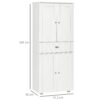 HOMCOM Freestanding Tall Kitchen Cupboard Storage Cabinets with Drawer and 3 Adjustable Shelves for Dining Room, Living Room, White - Image 2