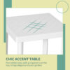 Outsunny Garden Side Table Plastic Outdoor Square Coffee End Table for Drink Snack, White - Image 3