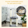 PawHut 83cm Cat Tree Tower for Indoor Cats w/ Sisal Scratching Post Hammock Hanging Toy Activity Centre - Grey - Image 3