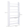 HOMCOM Wood Wall/Standing Magazine Holders Book Rack Shelf 4 Tiers Space Saving Design Water Resist Home Office Decoration - Image 2