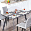 HOMCOM Dining Table, Contemporary Rectangle Kitchen Table with Metal Legs and Spacious Tabletop for Dining Room, Living Room, Dark Grey - Image 6