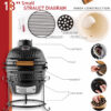 Outsunny Cast Iron Ceramic Charcoal BBQ Oven Black - Image 3