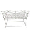 Outsunny Patio 2 Seater Rocking Bench Steel Garden Outdoor Garden Loveseat Chair w/ Decorative Backrest White - Image 8