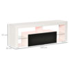 HOMCOM TV Unit, LED TV Stand Cabinet, High Gloss TV Table with Lights and Storage Shelf for 55 inch TVs for Living Room, Bedroom, Black and White - Image 2