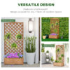Outsunny 53L Garden Wooden Planter Box with Trellis Free Standing Flower Raised Bed with Lattice for Climbing Plants, 76cm x 36cm x 170cm, Brown - Image 3