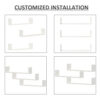 HOMCOM Set of 3 Wooden U-Shaped Floating Shelves Set Wall Mounted Hanging Bookshelf CD DVD Storage Display for Bedroom Living Room Kitchen, White - Image 3