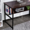 HOMCOM Computer Desk with Storage Shelf, 120 x 60cm Home Office Desk with Metal Frame, Study Table, Easy Assembly, Brown - Image 7
