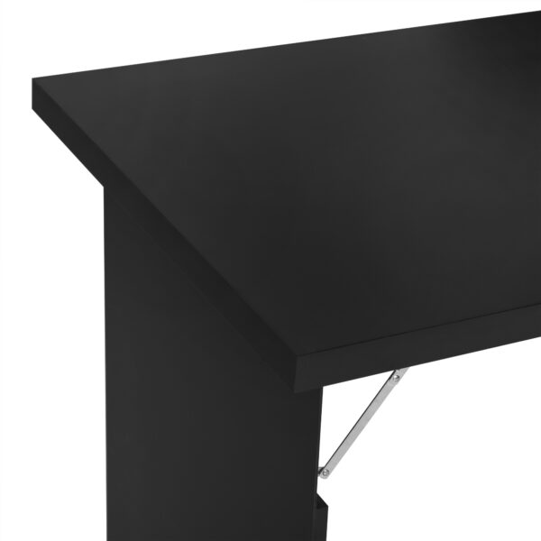 HOMCOM Folding Wall-Mounted Drop-Leaf Table, Convertible Wall Table With Chalkboard and Storage Shelf, Multifunctional Floating Desk for Home Office, Black - Image 8