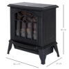 HOMCOM 1000W/2000W Freestanding Electrical Fireplace Indoor Heater Stove Log Wood LED Burning Effect Flame with Thermostat Control Black - Image 2