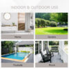 Outsunny Single Seater Rattan Chair Sofa with Padded Cushions, All-Weather PE Wicker Weave Garden Armchair with Armrests, Grey - Image 6