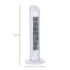HOMCOM Tower Fan for Bedroom Cooling, 30 Inch Electric 70° Oscillating Fan with 3 Speed Settings, Standing Floor Fan for Home Office Indoor, White - Image 2