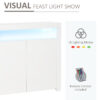 HOMCOM LED Storage Cabinet, Cupboard with High Gloss Front and RGB Lighting, Modern Sideboard for Entryway, Dining Area, Living Room, White - Image 4